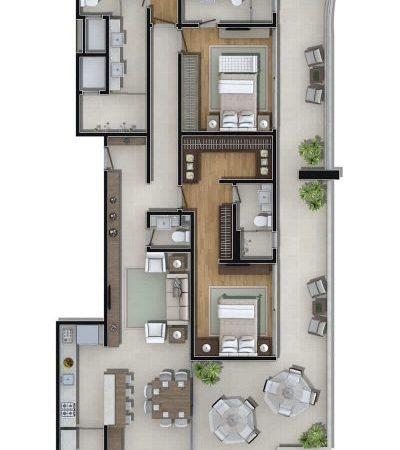 Apartamento á venda no Palazzo Del Mare