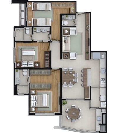Apartamento á venda no Palazzo Del Mare